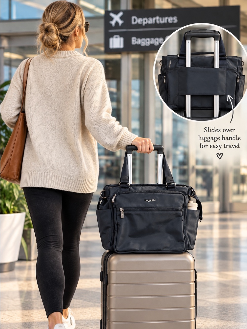 Bugatti Dark Navy Women's Laptop Tote with Multiple Pockets